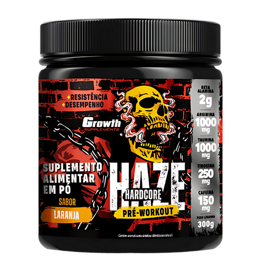 PRĆ-TREINO HAZE HARDCORE 300G - GROWTH SUPPLEMENTS