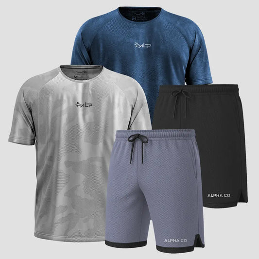 Kit 2 Camisetas Camuflada + 2 Bermudas Basic