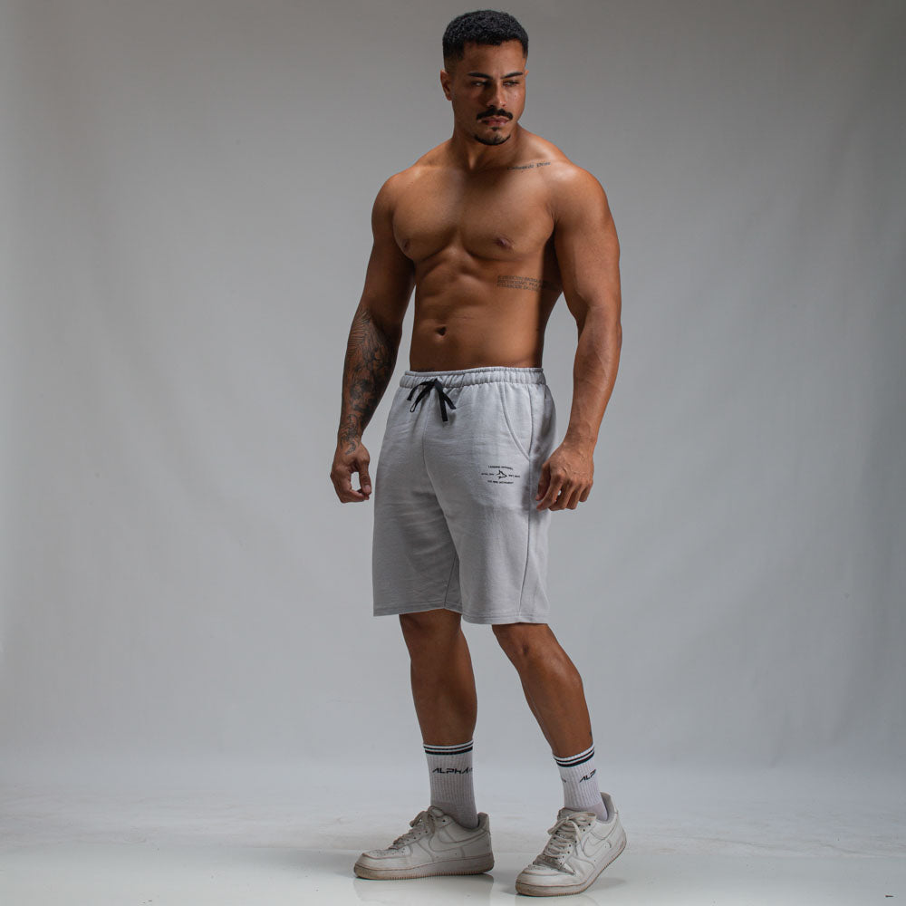 Bermuda Moletom Athletic Cinza