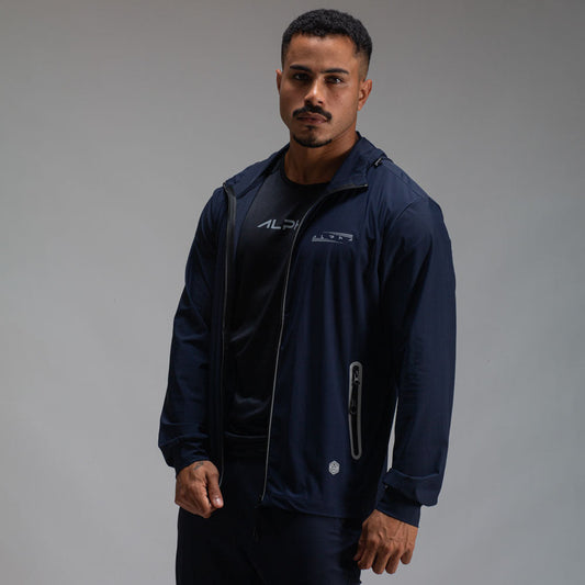 Corta Vento Com Capuz Aspect Azul Marinho