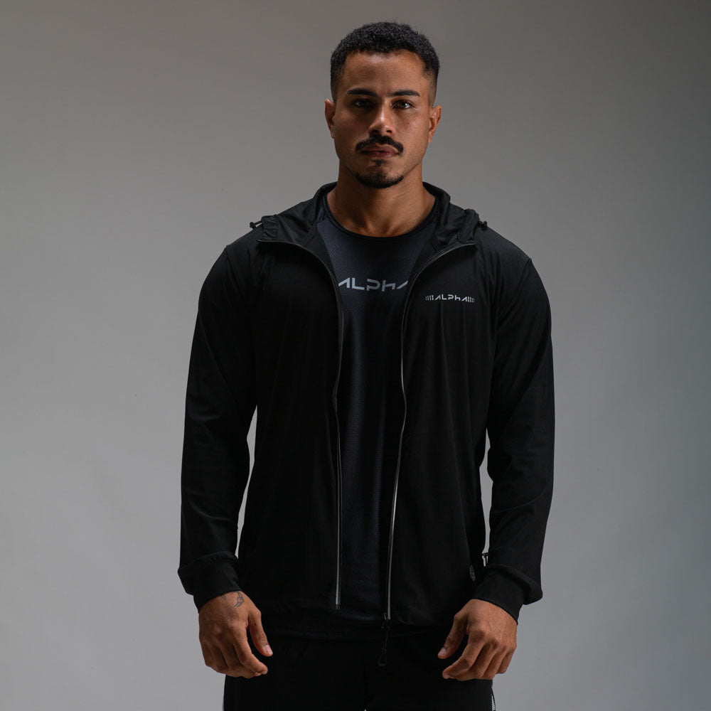 Corta Vento Com Capuz Intense Preto