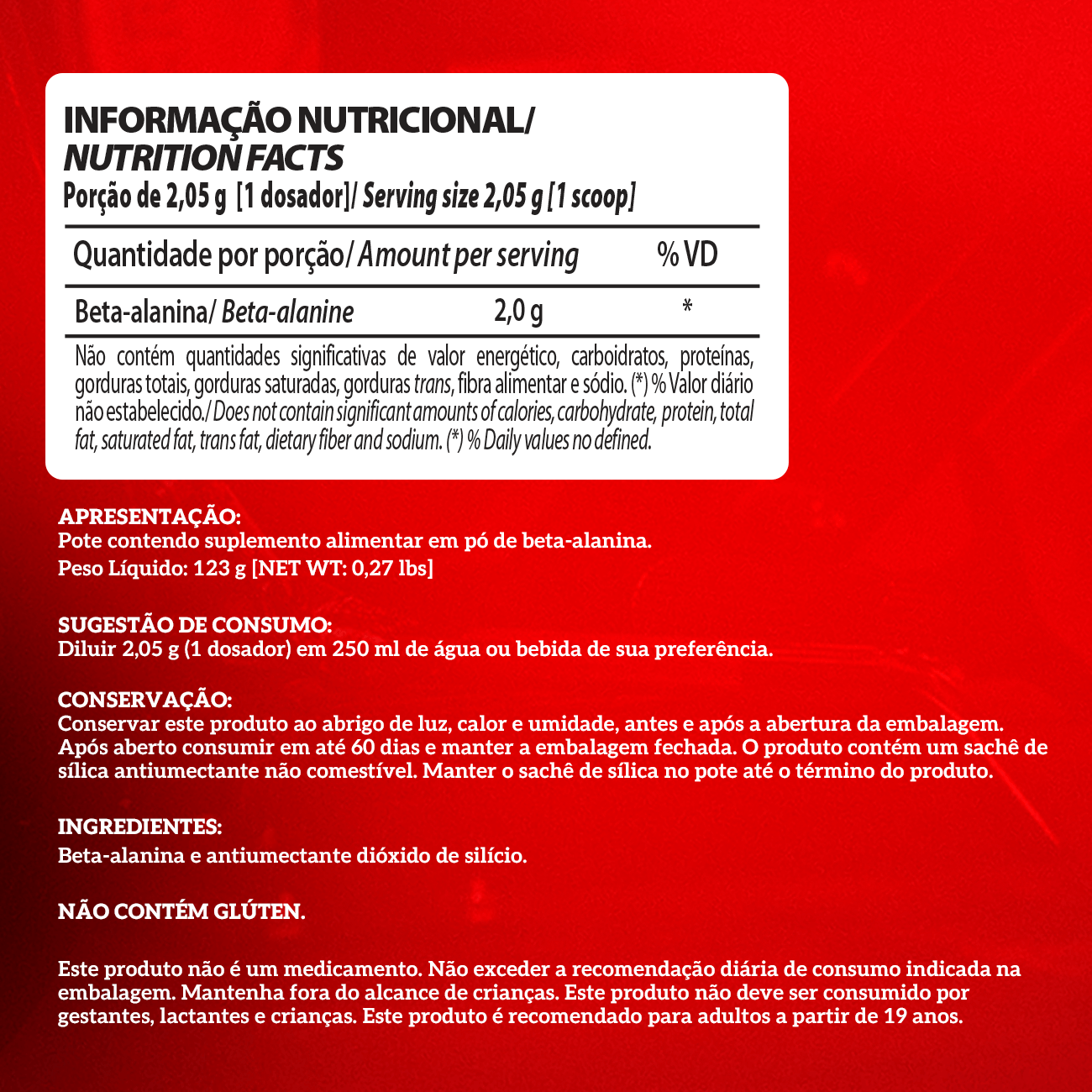 Beta Alanina 123g Integralmedica