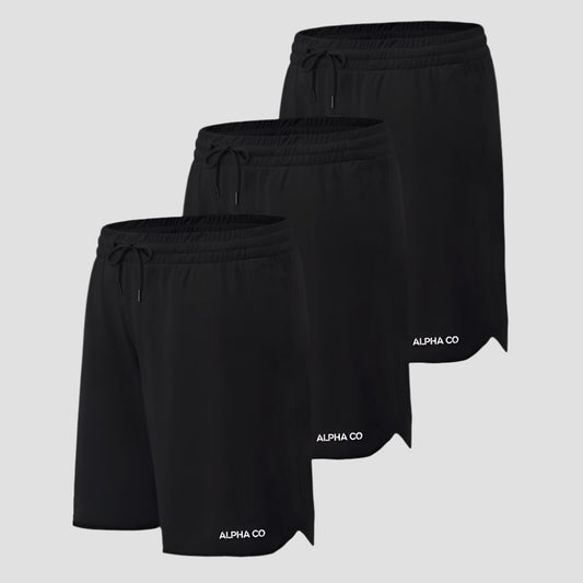 Kit 3 Bermudas Pretas Dry Basic