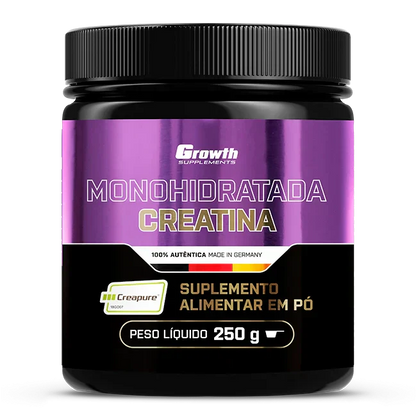 KIT COMPLETO DE SUPLEMENTOS - GROWTH (Albumina 1KG - Whey Protein 1KG - Pré-Workout 300G - Multi Vitaminas 120caps - Creatina 250G - Coqueteleira 1L)