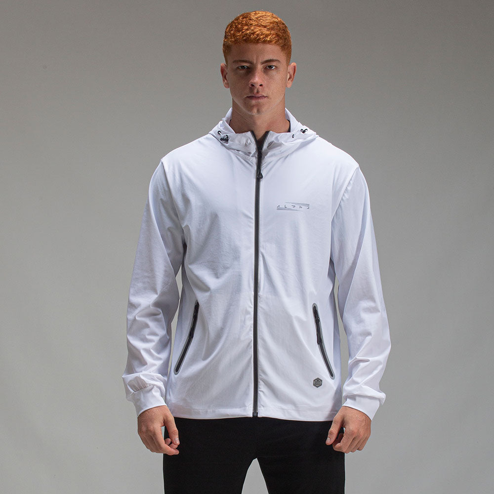 Corta Vento Com Capuz Aspect Branco